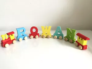 Wooden alphabet Train Letter for Personalized name train as Christening gift - Picture 1 of 81