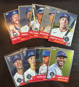 (9) 2023 Topps Chrome Platinum Anniversary Milwaukee Brewers Lot No Dups