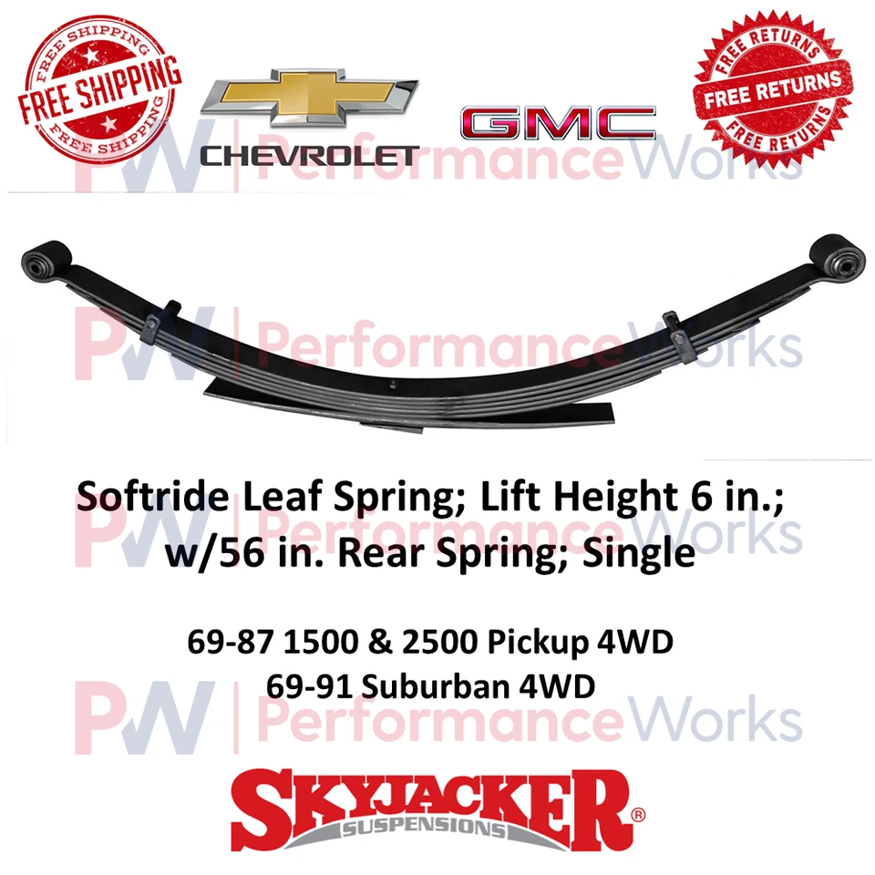 Elevador trasero único Skyjacker Softride Leaf Spring 6" para Chevrolet/GMC 69-91 4x4 Foto 1 de 4
