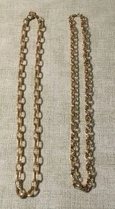 Lot Of 2 Vintage Goldtone Link Chains-24” - Picture 1 of 3
