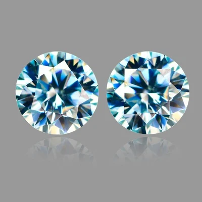 1.91 Ct IF 2 Pcs Lot Brilliant Round (Diamond Cut) 6.5 MM Aqua Blue Moissanite - Image 1 of 4