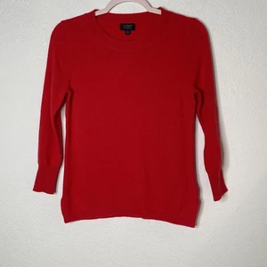 J. Top girocollo manica lunga 100% cashmere taglia XS rosso - Foto 1 di 12