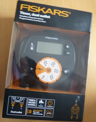 Fiskars Zeitschaltuhr / Timer mit 2 Ausgängen, Schlauchtimer, Wasseruhr 1054792 - Bild 1 von 4