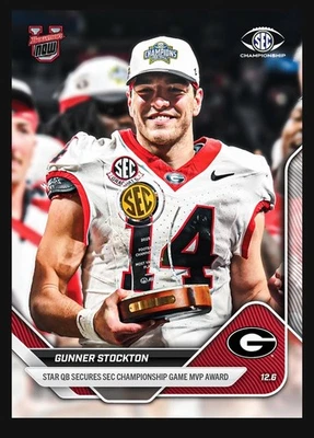 Tarjeta de fútbol americano Gunner Stockton campeón de la SEC MVP 2025-26 Bowman U NOW 57 preventa🔥 Foto 1 de 3