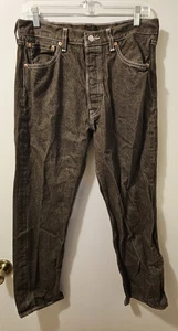 Levis 501 gerades Bein Knopfleiste Baumwolle braun Jeans Herren Größe 34x30 passt 32x29 - Bild 1 von 15