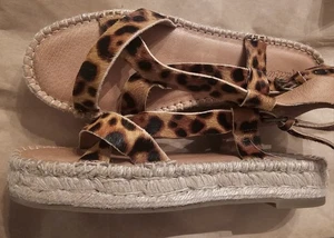 NEU MADEWELL J. CREW KALBSHAAR TIER GEPARD LEOPARD SANDALETTEN 9 - Bild 1 von 10