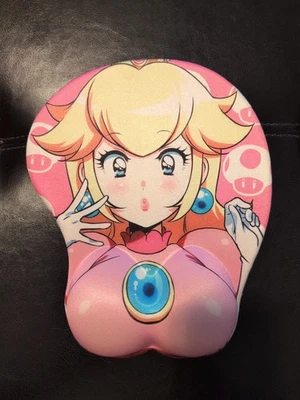 Alfombrilla de ratón 3D Oppai Alfombrilla de ratón Anime Pecho Juegos Reposamuñecas Alfombra Princesa Melocotón Foto 1 de 2
