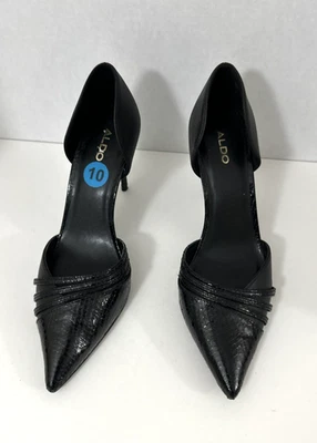 Zapato Aldo Caryy Negro Pump Cuero Vegano Chelsea Punta Talla 10M Foto 1 de 4