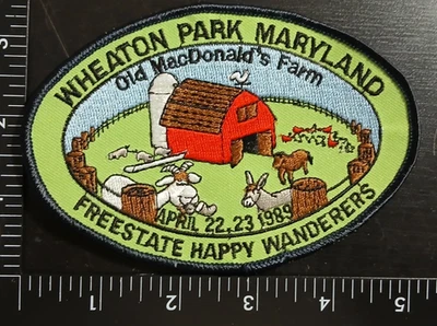 Advertising Patch Logo Emblem Sew vtg patches Wheaton Park Maryland Old Mcdonald - Image 1 of 2