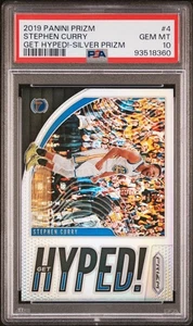 2019 PANINI PRIZM STEPHEN CURRY GET HYPED! SILVER PRIZM #4 PSA 10 - Picture 1 of 3