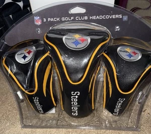 Team Golf NFL Pittsburgh Steelers Contour Golf Club Headcovers 3-Pack New - Picture 1 of 3