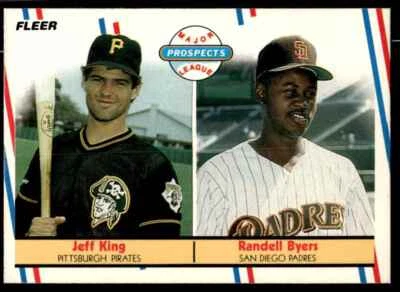1988 Fleer Baseball Card Jeff King/Randall Byers Rookie Pittsburgh Pirates/San - Image 1 of 2