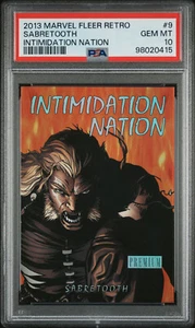 2013 Marvel Fleer Retro - Intimidation Nation - Sabretooth PSA 10 GEM MINT POP 4 - Imagen 1 de 2