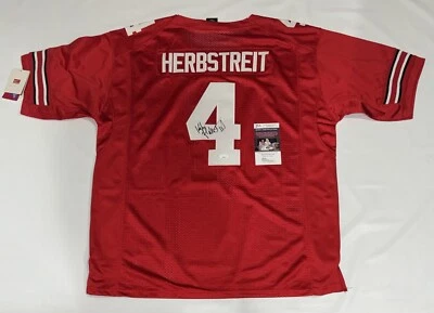 CAMISETA NIKE COSIDA FIRMADA POR KIRK HERBSTREIT OHIO STATE BUCKEYES #4 RARA CERTIFICADO DE AUTENTICIDAD JSA Foto 1 de 3