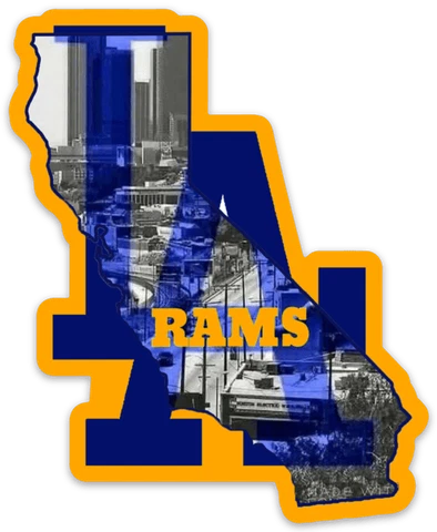 Los Angeles Rams Logo Type State of California Die-cut MAGNET Cover