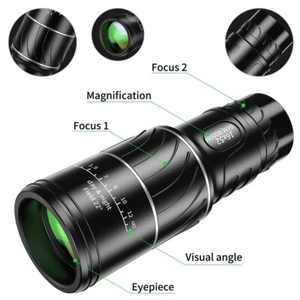 16 X 52 HD Monocular Telescope Plastic Binoculars Outdoor Black Outdoor Sports - Picture 1 of 9