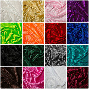 Crushed Velvet Velour Fabric Stretch Material - Polyester - 150cm (59") wide