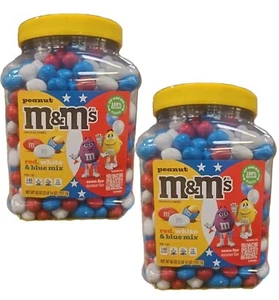 2 Packs M&M's Peanut Chocolate Candies Red, White, Blue, 62 Ounce - Picture 1 of 3