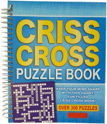 Criss Cross 300 Puzzle Book Spiral Bound Activity Travel Crisscross Brain Teaser - Image 1 of 3