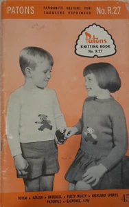 Patons Knitting Pattern Book R.27 - FAVOURITE DESIGNS FOR TODDLERS - 25 Styles - Picture 1 of 24
