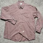 Lacoste Dress Shirt Soft Cotton Check Red Mens 44
