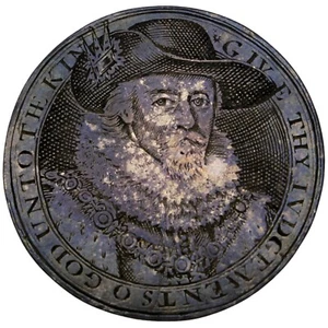 GREAT BRITAIN James I & Prince Charles ca. 1630 silver Jeton / van der Passe - Picture 1 of 5