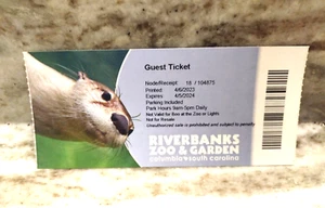 Riverbanks Zoo & Gardens Columbia SC abgelaufener Gästepass Flussotter - Bild 1 von 1