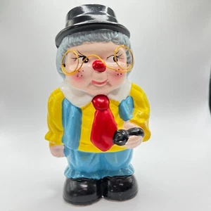 Vintage Emson Piggy Bank Kitsch Grandpa with Wire Glasses (missing stopper) - Picture 1 of 7