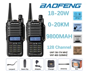 2x Walkie Talkie Baofeng UV-9R Plus VHF UHF Doble Banda Ham Radio De Mano de Dos Vías - Imagen 1 de 58