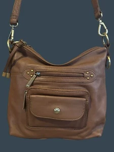 Stone Mountain Umhängetasche braun Leder mit mehreren Taschen & verstellbarem Riemen - Bild 1 von 10