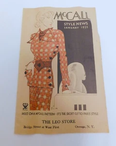McCall Style News January 1935 Pattern Catalog - Picture 1 of 12
