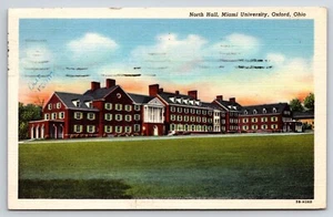 Postcard Oxford, Ohio North Hall, Miami University  - Picture 1 of 2