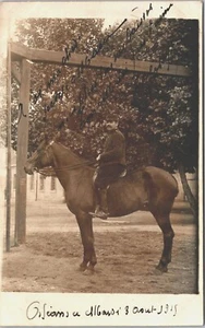 Military World War I Soldier on a Horse Vintage RPPC B117 - Picture 1 of 2