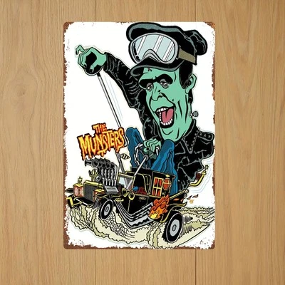 1pc Vintage "The Munsters" Aluminum Tin Metal Signs Wall Art 8x12 Inch - Classic - Image 1 of 4