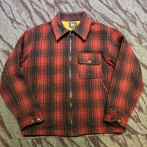 Vintage Woolrich 535 Hunting Jacket Wool Mackinaw Buffalo Plaid Coat Men Size 42 - Picture 1 of 16