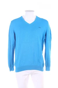 s.Oliver Baumwoll-Strick-Pullover mit V-Neck L blau - Bild 1 von 5