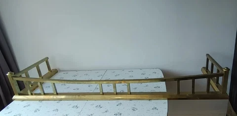 Brass Fireplace Fender Surround Skirt Mantle Solid Abt 56.5"x18.75"x8" Cover