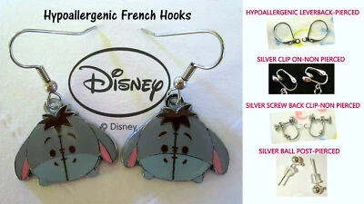 Pendientes O Collar Eeyore Tsum *OPCIONES* Hipoalergénico O Clip On Foto 1 de 4