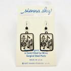 Sienna Sky Earrings Sterling Silver Hook Black Treble Clef & Music Note Handmade
