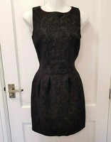 coast rosie gold leaf jacquard dress