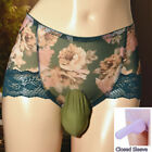 Mens Sexy Gay Lace Underwear Floral Lingerie Trunks Pouch Briefs Panties #CA !