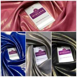 Plain Shimmer Gold Foil Crepe Fabric 150cm Wide M1139 Mtex - Picture 1 of 25