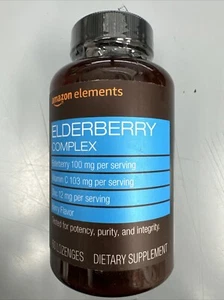 Amazon Elements Elderberry Complex Immune System Support 60 Berry Lozenges - Picture 1 of 3