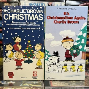A Charlie Brown Christmas / It’s Christmas Time Again 2 VHS Lot Tested Peanuts - Picture 1 of 16