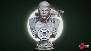 Green Lantern John Stewart Portrait Bust Figure - DC Universe - by B3DSERK - Picture 1 of 8