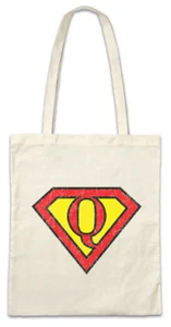 Super Q Stofftasche Einkaufstasche Letter Gift Birthday Mother's Day Fun Comic - Picture 1 of 1