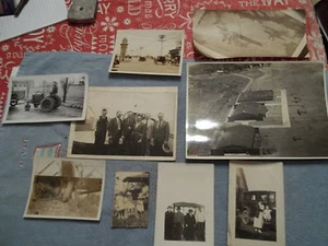 Neun Vintage Fotos.  Alte Flugzeuge und Autos. - Bild 1 von 5