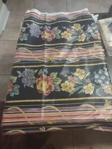 DOMARATIUS FOR 5TH AVENUE DESIGNS 1988 FLORAL & STRIPE UPHOLSTERY/DRAPERY FABRIC - Picture 1 of 4