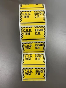 COD Cash on Delivery Shipping Stickers! Label Decal Decals USPS Canada Post Roll - Picture 1 of 3