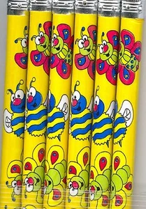 Insectos de resorte en lápices amarillos. ¡Juego de 6! ¡Diversión de primavera! - Imagen 1 de 3